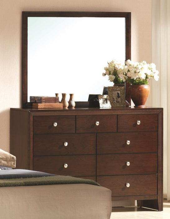 Crown Mark Furniture Evan Dresser Mirror in Warm Brown - National Warehouse Furniture (Buffalo, NY)