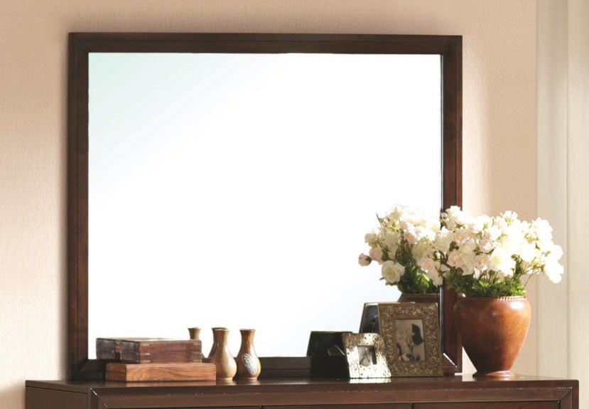 Crown Mark Furniture Evan Dresser Mirror in Warm Brown - National Warehouse Furniture (Buffalo, NY)