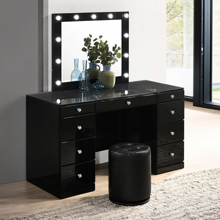 Crown Mark Furniture Morgan Vanity in Black B4851BK - National Warehouse Furniture (Buffalo, NY)