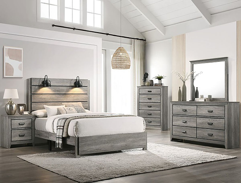 Crown Mark Furniture Carter Queen Platform Bed in Gray - National Warehouse Furniture (Buffalo, NY)