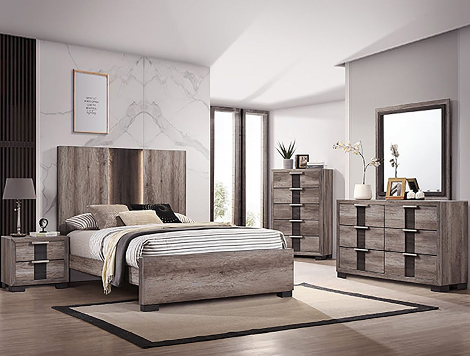 Crown Mark Furniture Rangley King Panel Bed in Brown B6830-K - National Warehouse Furniture (Buffalo, NY)
