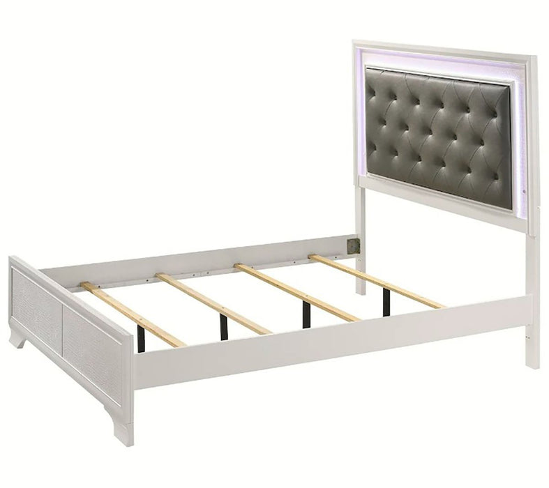 Crown Mark Furniture Lyssa Queen Upholstered Bed in White B4310-Q - National Warehouse Furniture (Buffalo, NY)