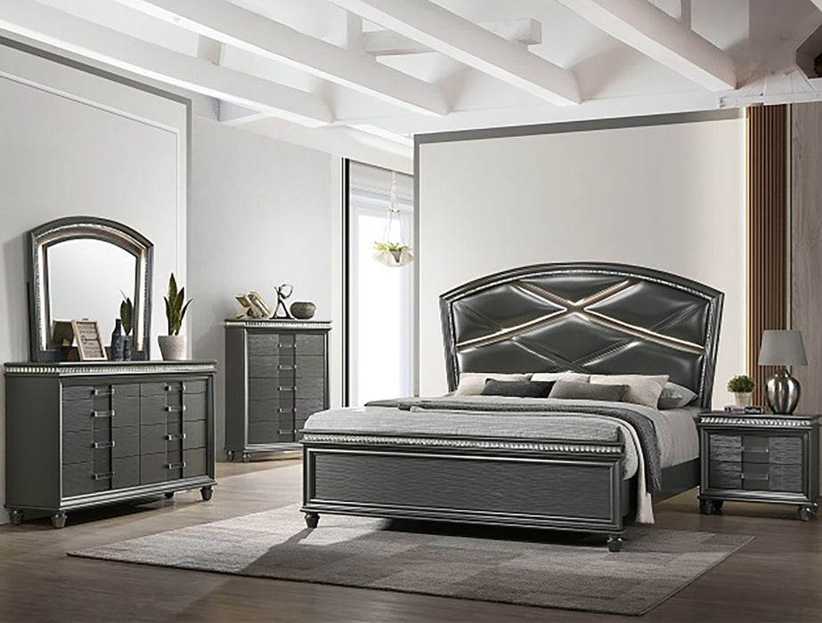 Crown Mark Furniture Adira 5 Drawer Chest in Silver