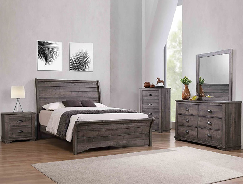 Crown Mark Furniture Coralee 2 Drawer Nightstand in Gray
