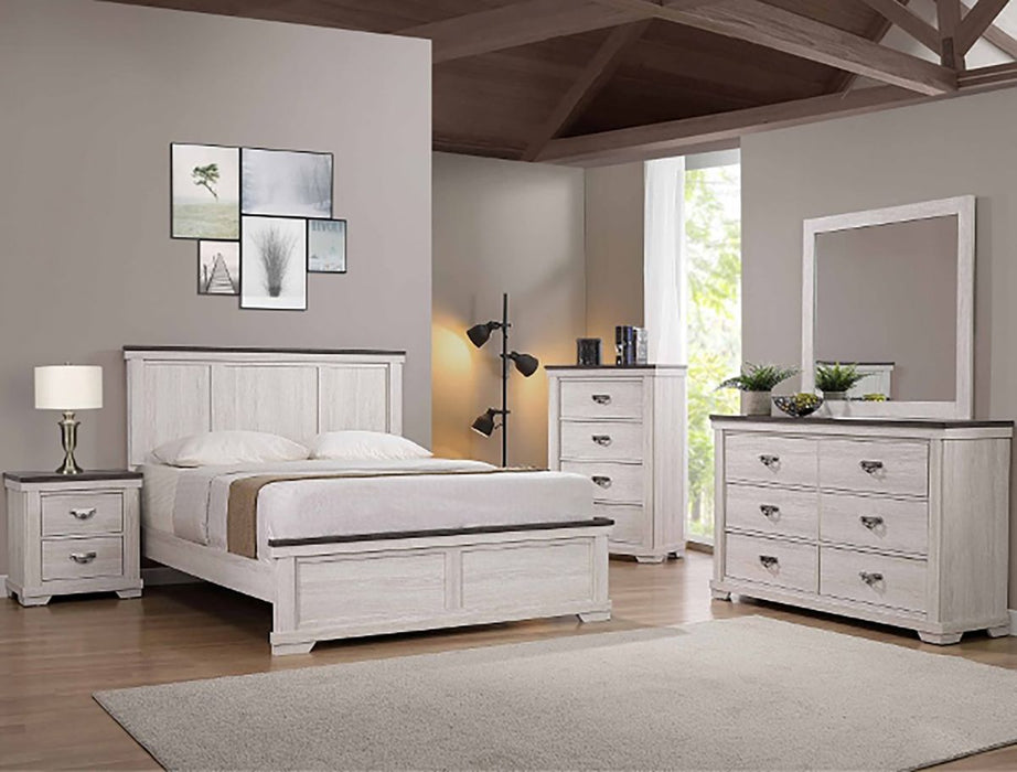 Crown Mark Furniture Leighton Queen Panel Bed in White B8180-Q - National Warehouse Furniture (Buffalo, NY)
