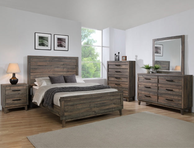 Crown Mark Tacoma King Panel Bed in Brown - National Warehouse Furniture (Buffalo, NY)