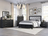 Crown Mark Furniture Jaylen King Upholstered Panel Bed in Black - National Warehouse Furniture (Buffalo, NY)