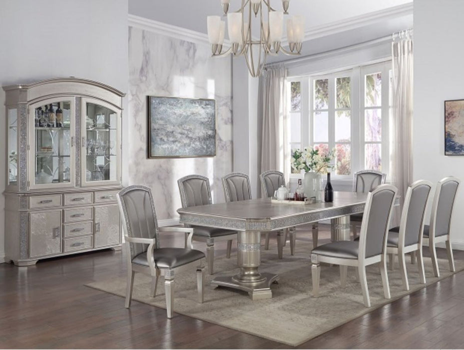 Crown Mark Klina Glam Dining Arm Chair in Light Gray (Set of 2) - National Warehouse Furniture (Buffalo, NY)