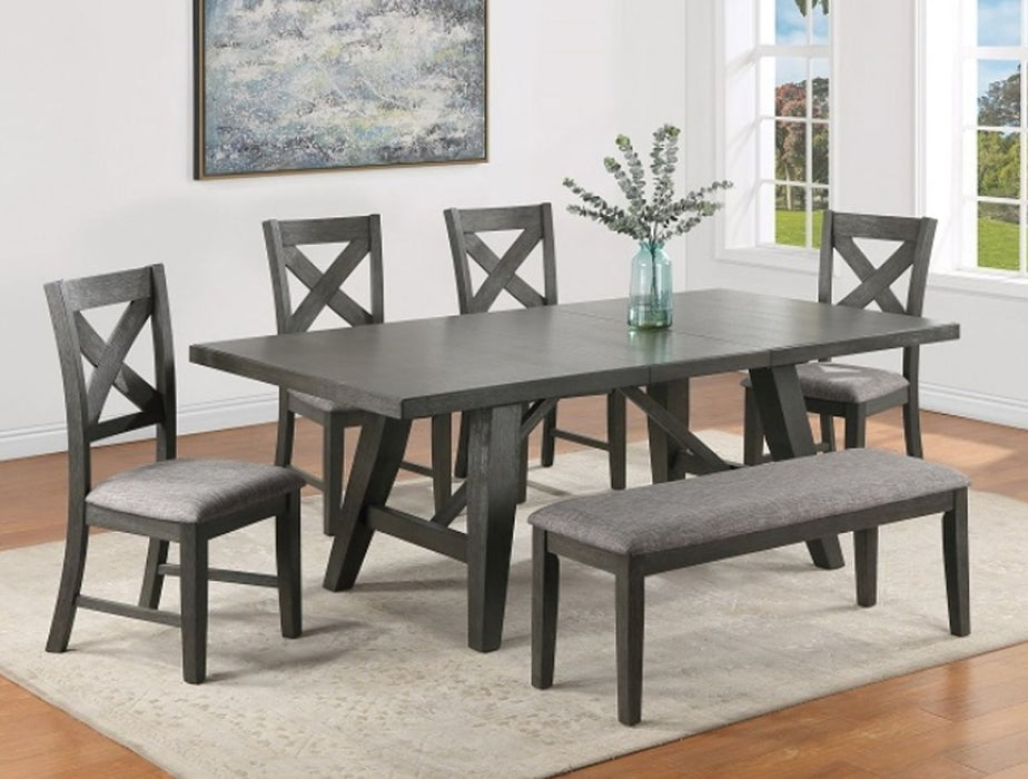 Crown Mark Furniture Rufus Counter Height Table in Dark Gray