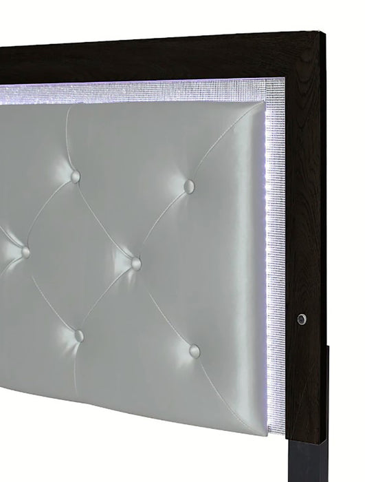 Crown Mark Furniture Jaylen King Upholstered Panel Bed in Black - National Warehouse Furniture (Buffalo, NY)
