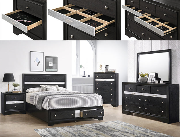 Crown Mark Regata Nightstand in Black image
