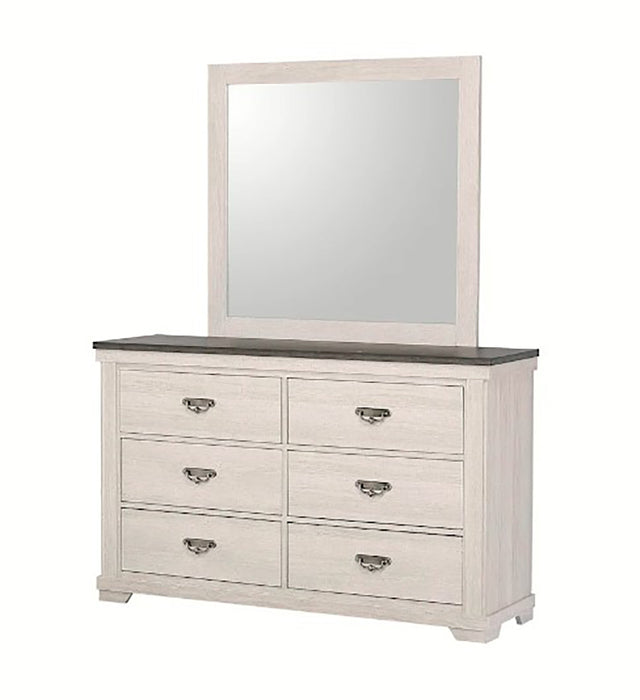 Crown Mark Furniture Leighton Dresser Mirror in White - National Warehouse Furniture (Buffalo, NY)