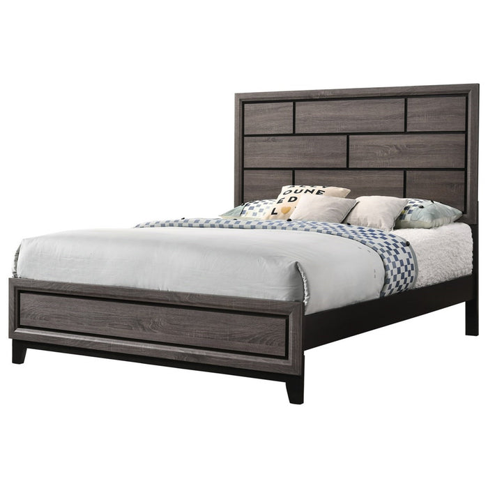 Crown Mark Akerson Queen Panel Bed in Grey - National Warehouse Furniture (Buffalo, NY)