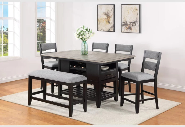 Crown Mark Furniture Frey Counter Height Bench in Dark Brown - National Warehouse Furniture (Buffalo, NY)