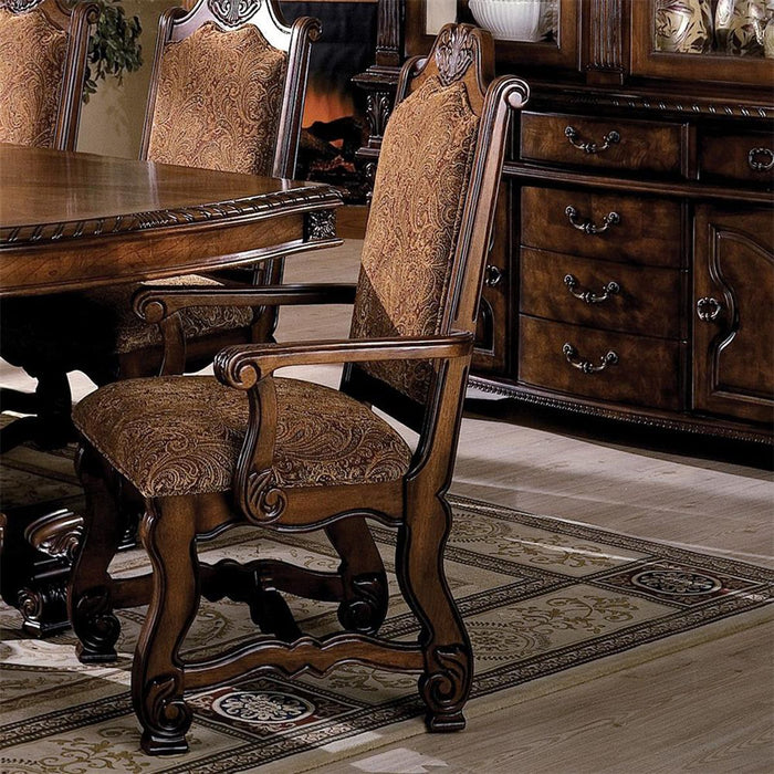 Crown Mark Neo Renaissance Dining Arm Chair in Warm Brown (Set of 2) 2401A - National Warehouse Furniture (Buffalo, NY)