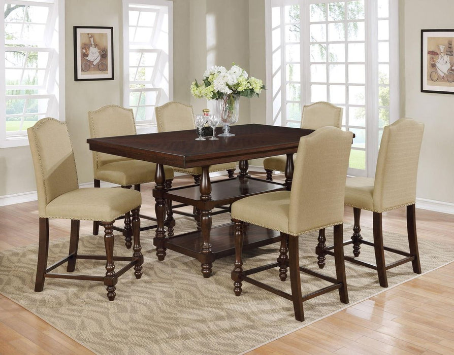 Crown Mark Langley Counter Height Table in Dark Brown