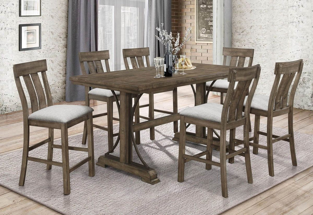 Crown Mark Quincy Rectangular Counter Height Table in Light Brown 2831T-3671-TOP