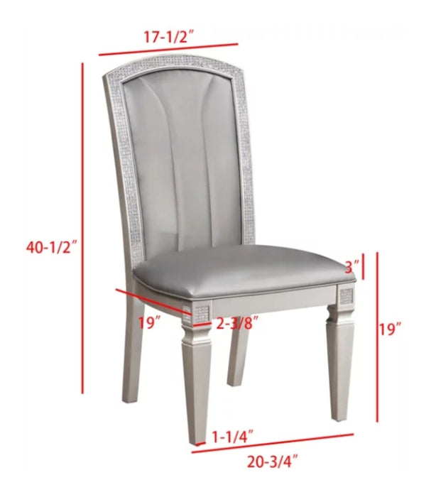 Crown Mark Klina Glam Dining Side Chair in Light Gray (Set of 2) - National Warehouse Furniture (Buffalo, NY)