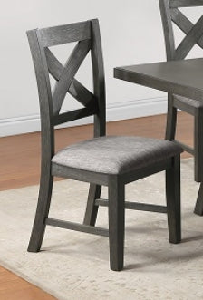 Crown Mark Furniture Rufus Side Chair in Dark Gray (Set of 2) - National Warehouse Furniture (Buffalo, NY)